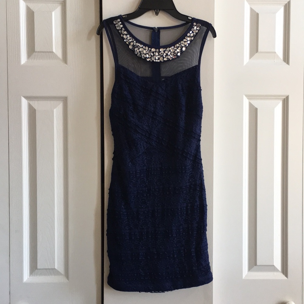 Navy Blue Fitted Dress by Speechless